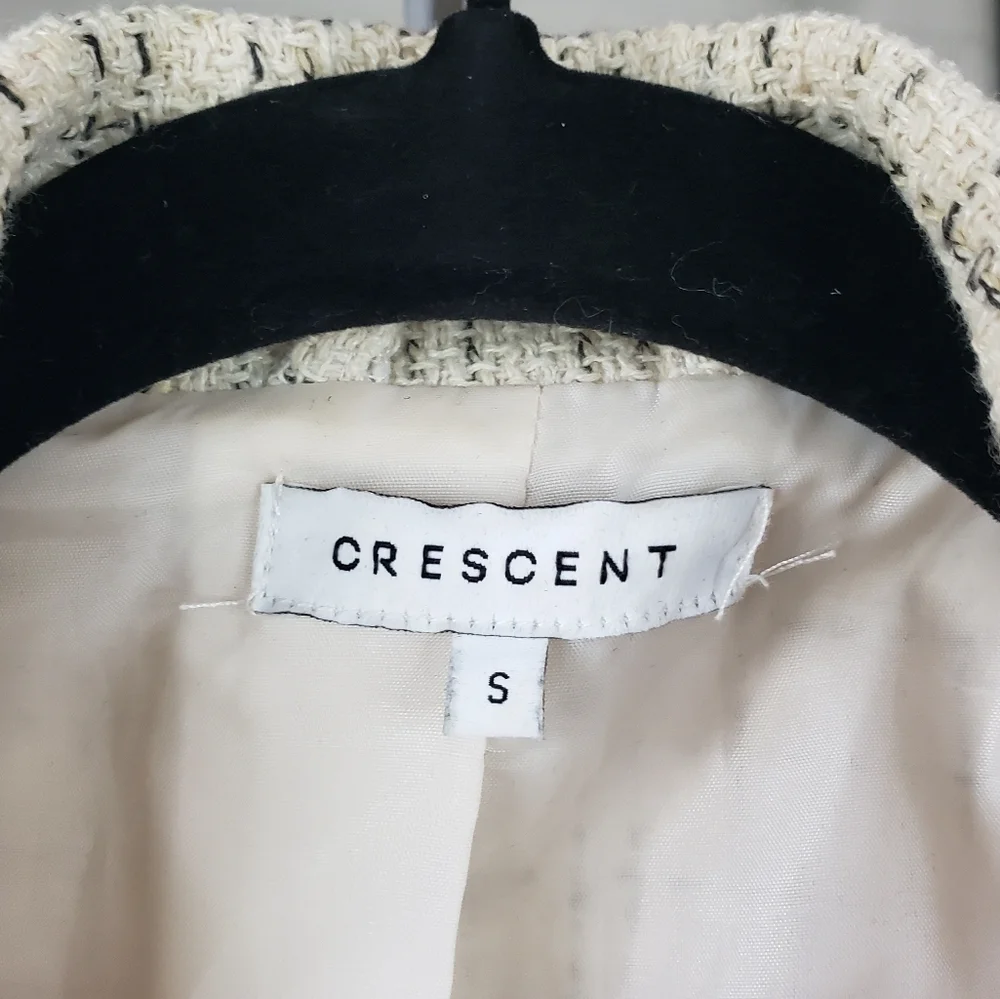 Cresent Cream and Black Tweed Blazer size Small - Picture 3 of 9